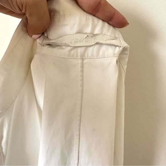 NORISOL FERRARI White Sleeveless Half Sack Button-Down Shirt - Picture 6 of 7